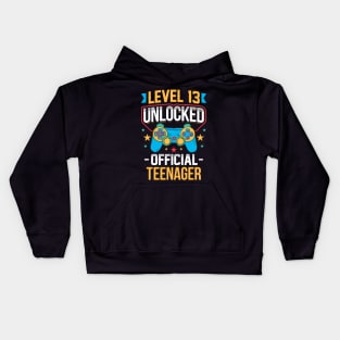 Level 13 Unlocked Official Teenager 13th Birthday Kids Hoodie